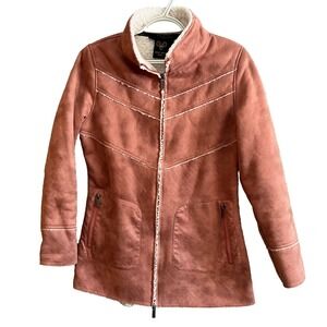 Wooly Bully Wear Colorado Womens Dusty Rose Sherpa Lined Zip Jacket Size Small